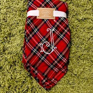 Mudpie “J” initial monogram tartan napkin - set of 20 - NWT